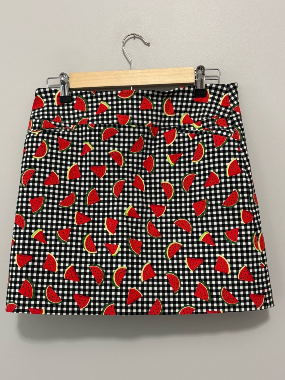 Summer Vibes Gingham Watermelon Print Mini Skort